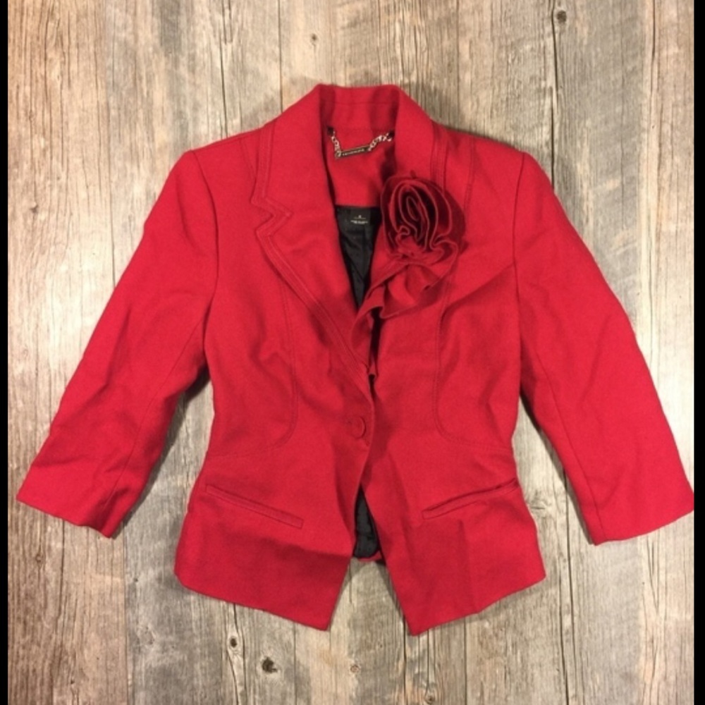 WHBM red wool blazer